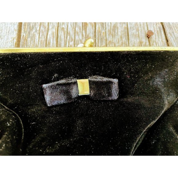 Art Deco Black Velvet Clutch Purse 1930s - Picture 3 of 7